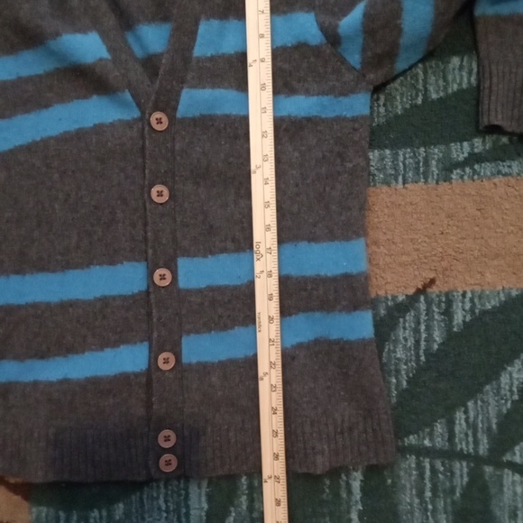 Marc By Marc Jacobs Striped Cardigan Preppy Bowl Lambswool Preppy Sz Xl - Picture 7 of 10